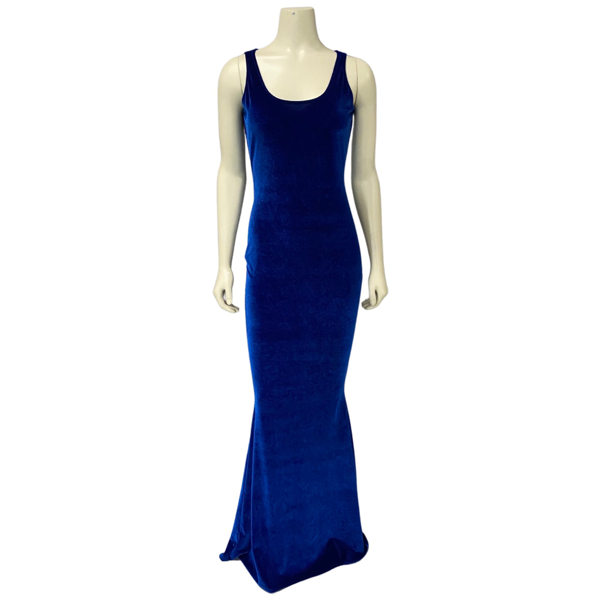 TANK MERMAID DRESS, BLUE, SMALL