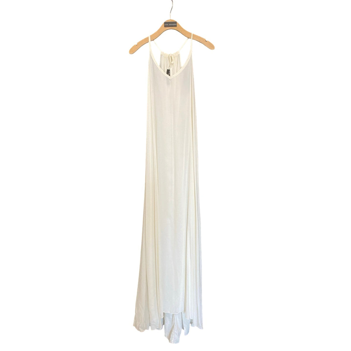 SPAGHETTI HALTER MAXI DRESS, OFF WHITE, LARGE
