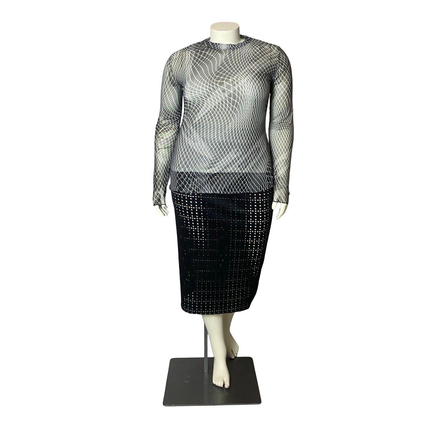 HIʻA, LONG SLEEVE MESH TOP