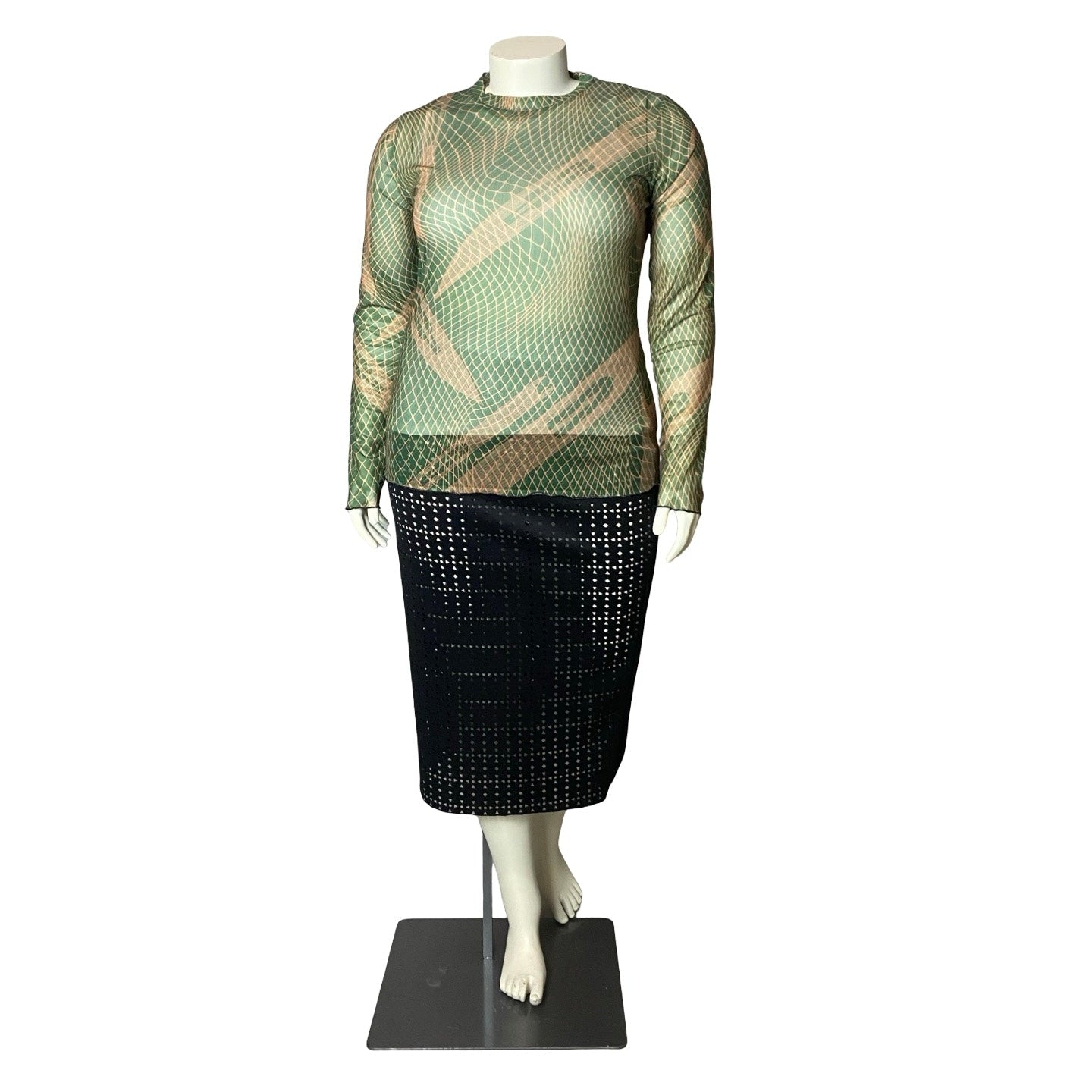 HIʻA, LONG SLEEVE MESH TOP
