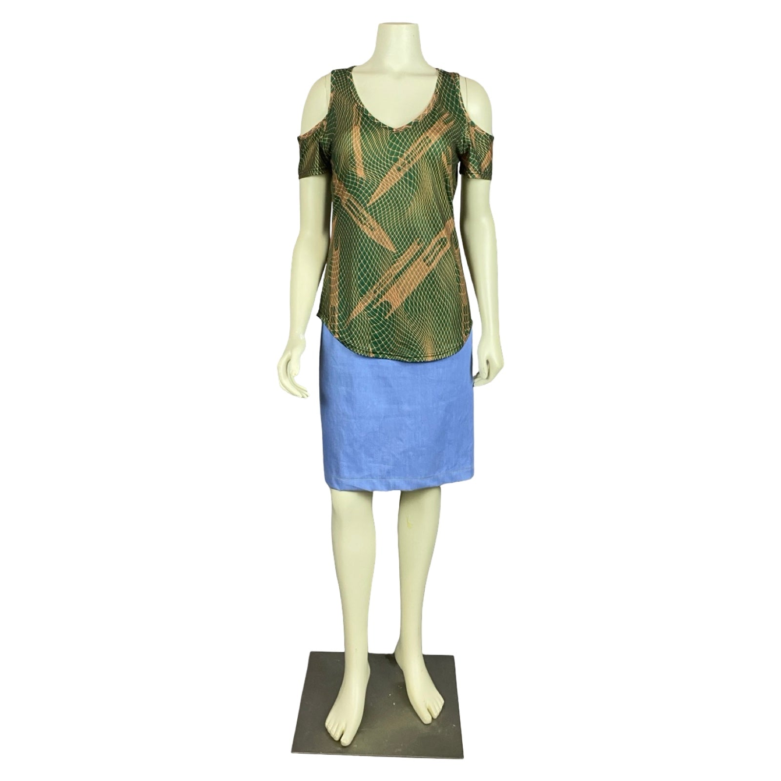 HIʻA V-NECK COLD SHOULDER TOP