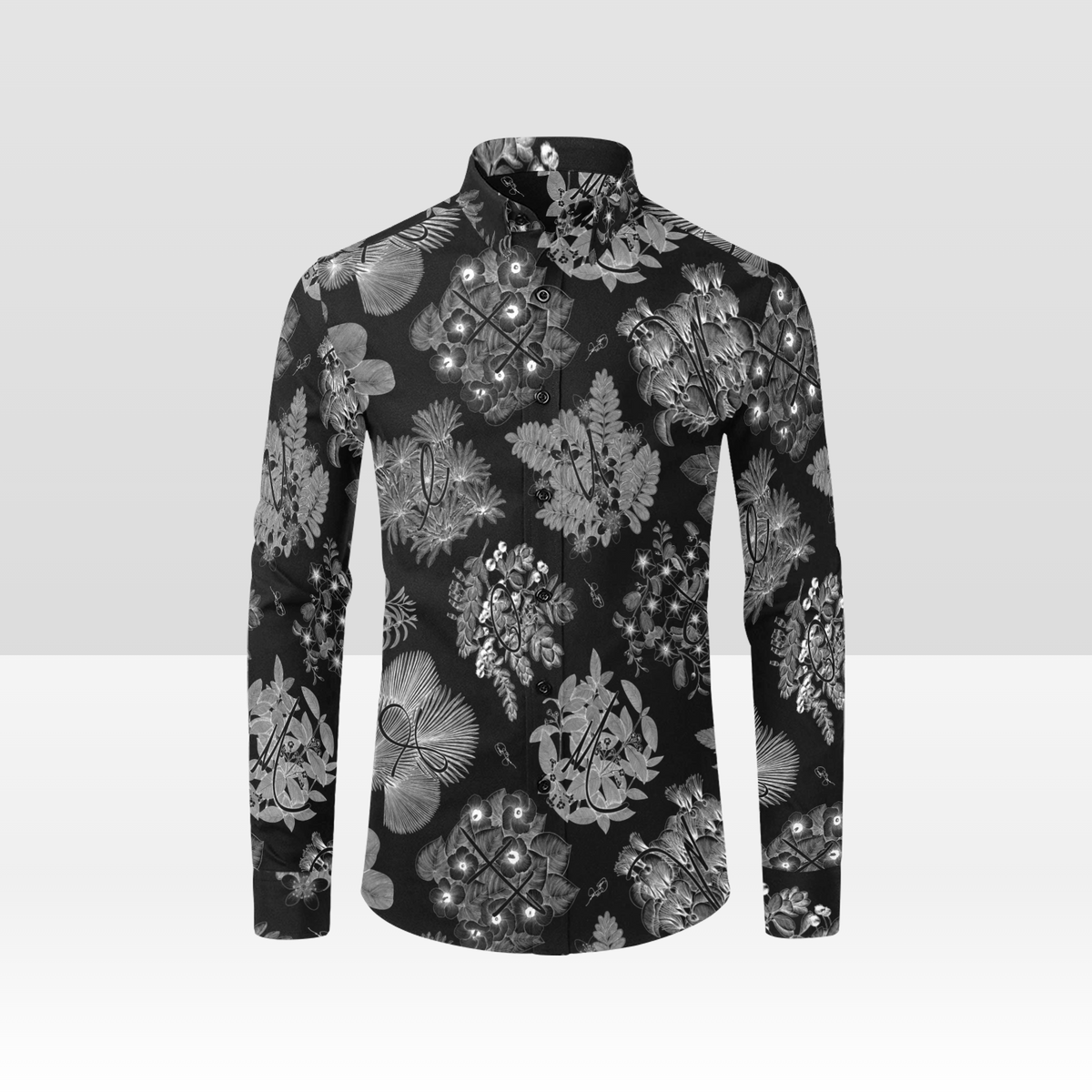 TOILE PĪʻĀPĀ, BLACK/WHITE, LONG SLEEVE BUTTON UP, XLARGE