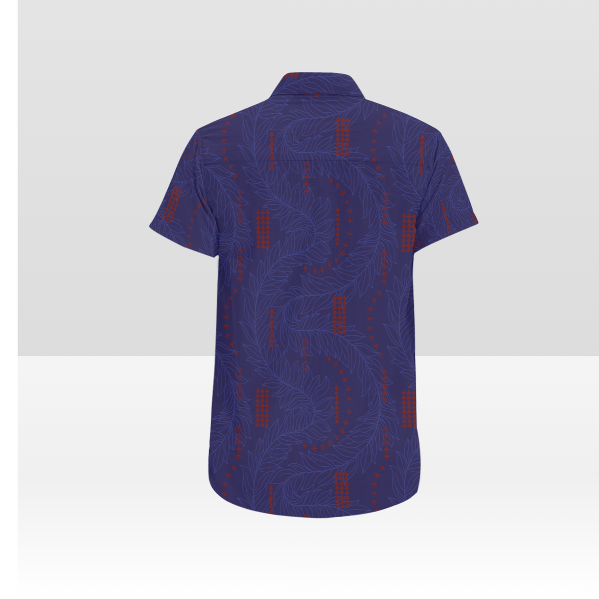 MAILE ʻIWA, BLUE, BUTTON UP ALOHA SHIRT, 3X