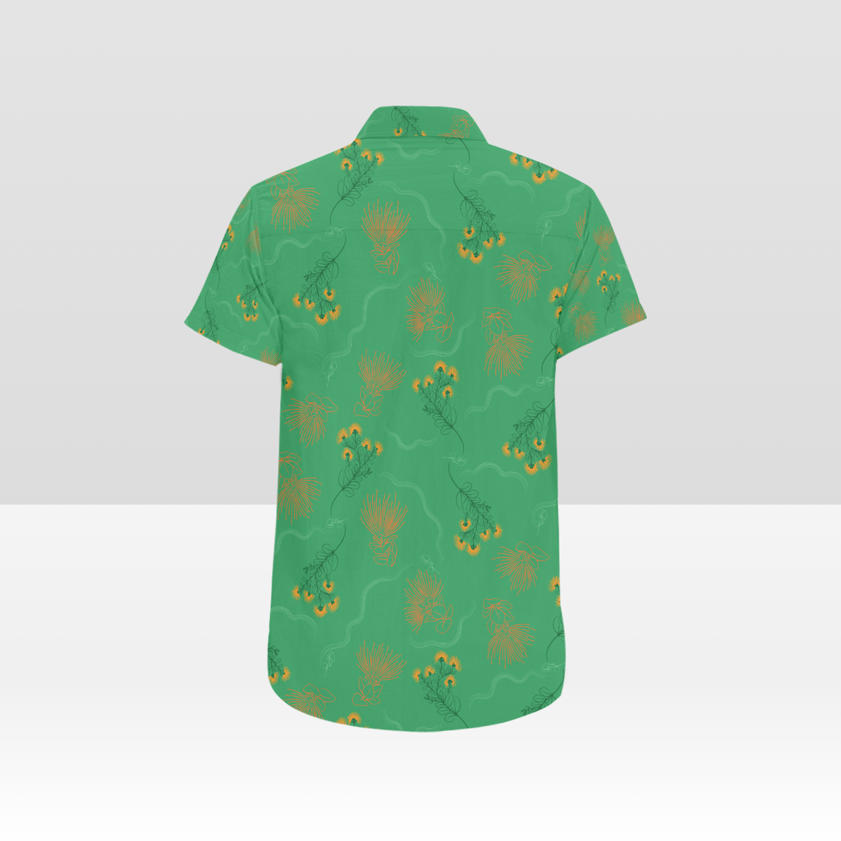 LEHUA, GREEN, BUTTON UP ALOHA SHIRT, XL